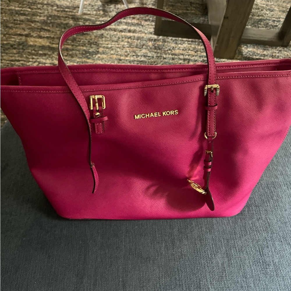 Michael Kors Pink Tote with Gold Hardware
